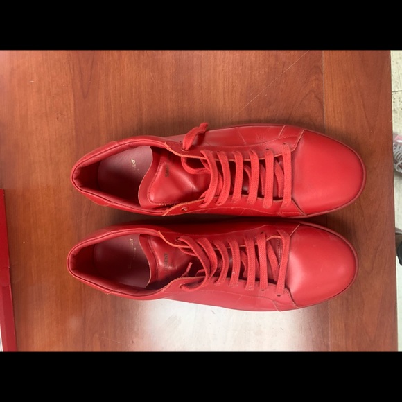 Saint laurent Red Leather Low Cut Size 14 - Picture 6 of 8